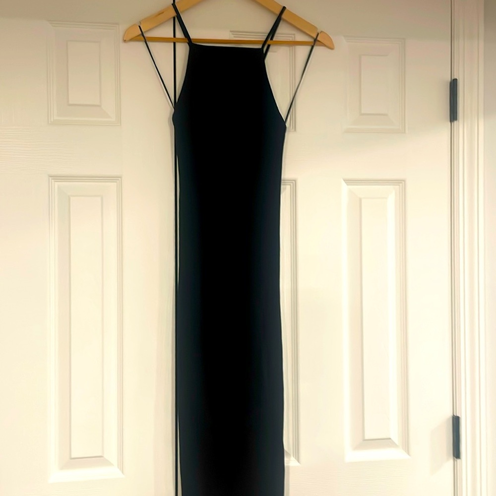 Zara black cotton dress stretchy